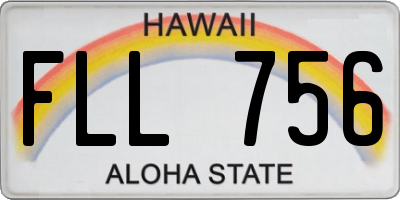HI license plate FLL756