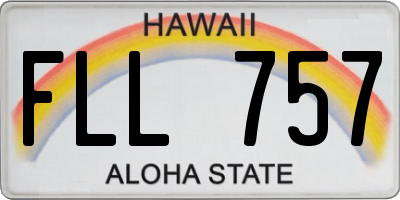 HI license plate FLL757