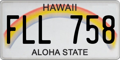 HI license plate FLL758