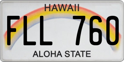 HI license plate FLL760