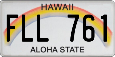 HI license plate FLL761