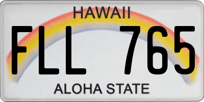 HI license plate FLL765