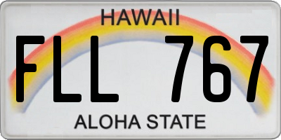 HI license plate FLL767