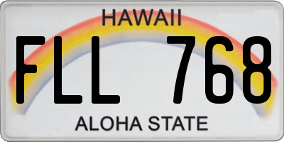 HI license plate FLL768