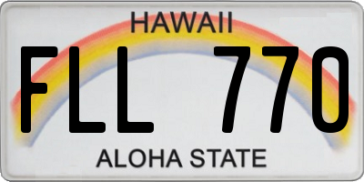 HI license plate FLL770