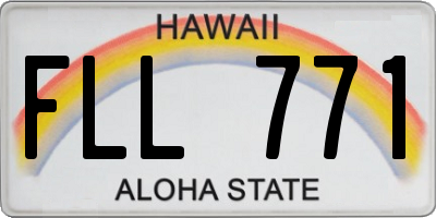 HI license plate FLL771