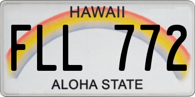 HI license plate FLL772