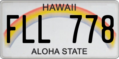 HI license plate FLL778