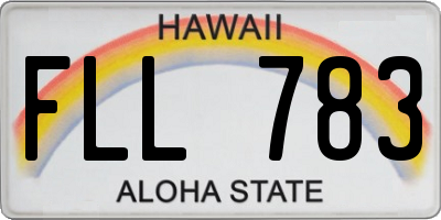 HI license plate FLL783