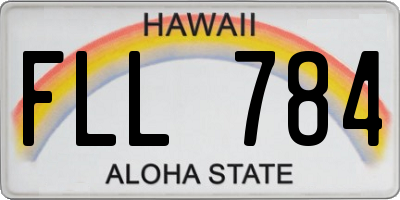 HI license plate FLL784