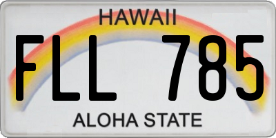 HI license plate FLL785