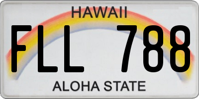 HI license plate FLL788