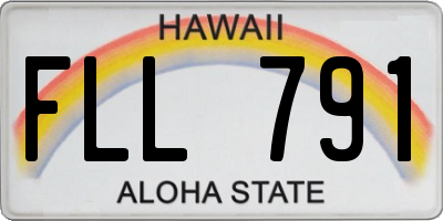 HI license plate FLL791