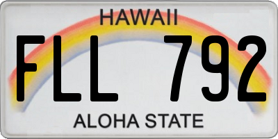HI license plate FLL792