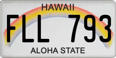 HI license plate FLL793