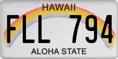 HI license plate FLL794