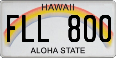 HI license plate FLL800