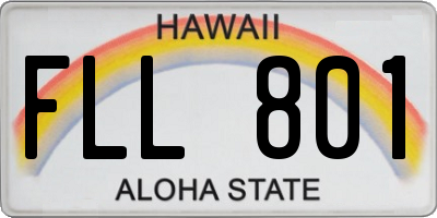 HI license plate FLL801