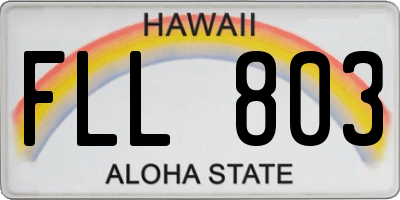 HI license plate FLL803
