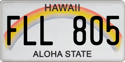HI license plate FLL805