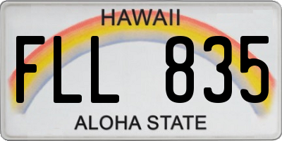 HI license plate FLL835