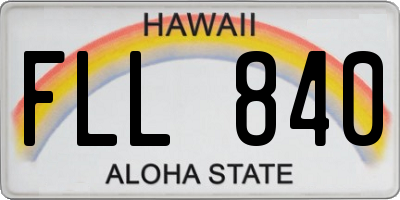 HI license plate FLL840
