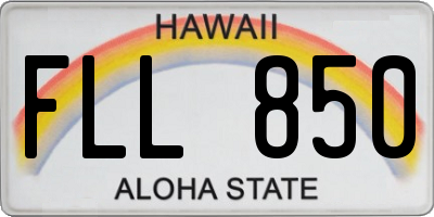 HI license plate FLL850