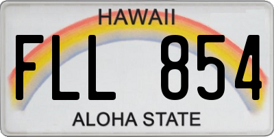 HI license plate FLL854