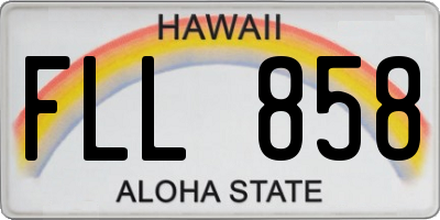 HI license plate FLL858