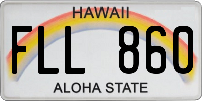 HI license plate FLL860