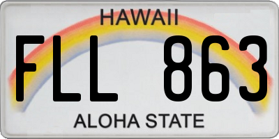 HI license plate FLL863