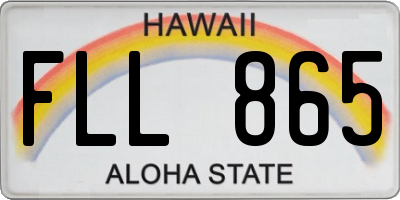 HI license plate FLL865