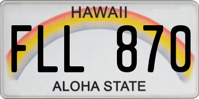 HI license plate FLL870
