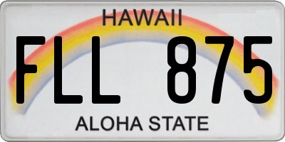 HI license plate FLL875