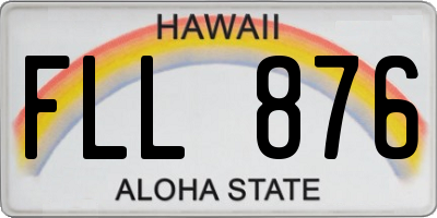 HI license plate FLL876