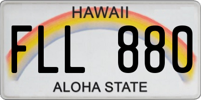 HI license plate FLL880