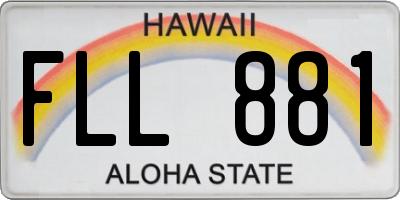 HI license plate FLL881