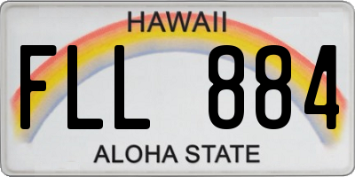 HI license plate FLL884
