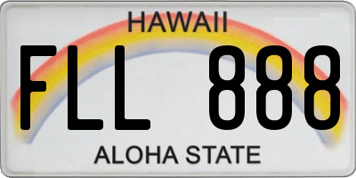 HI license plate FLL888