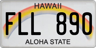 HI license plate FLL890