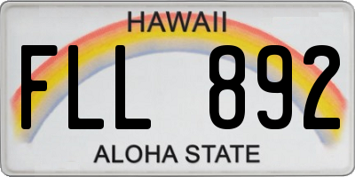 HI license plate FLL892