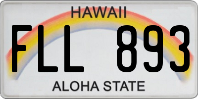 HI license plate FLL893