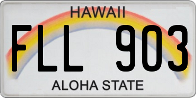 HI license plate FLL903