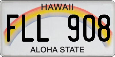 HI license plate FLL908