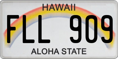 HI license plate FLL909