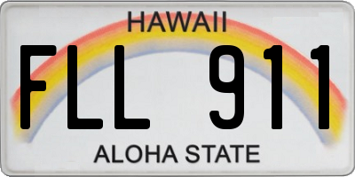 HI license plate FLL911