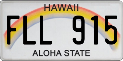 HI license plate FLL915