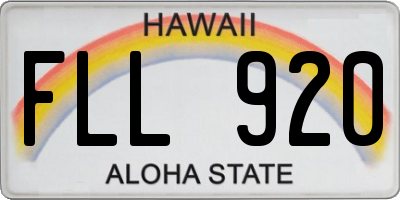 HI license plate FLL920