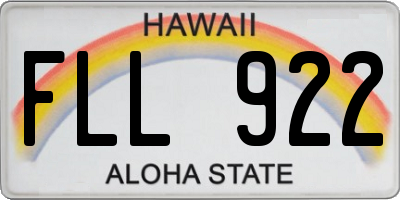HI license plate FLL922