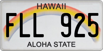 HI license plate FLL925